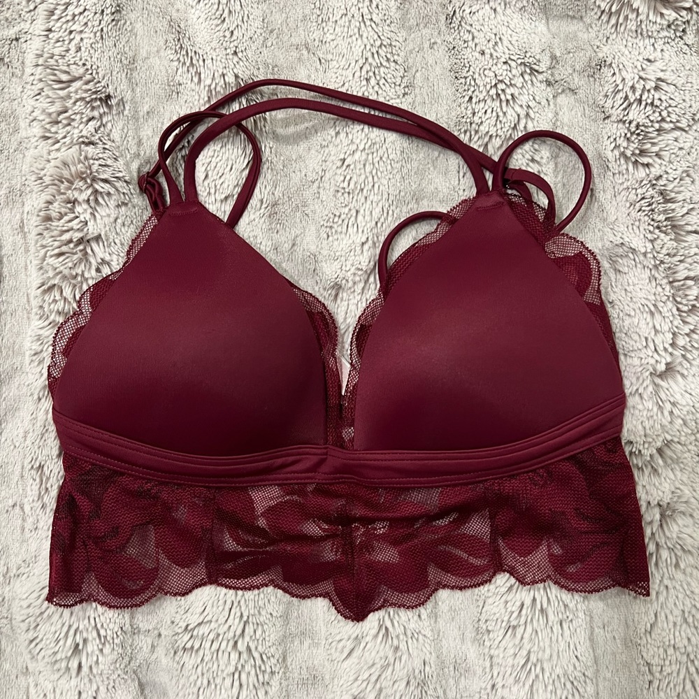 Pink Victoria Secret Push-Up Bralette - Maroon